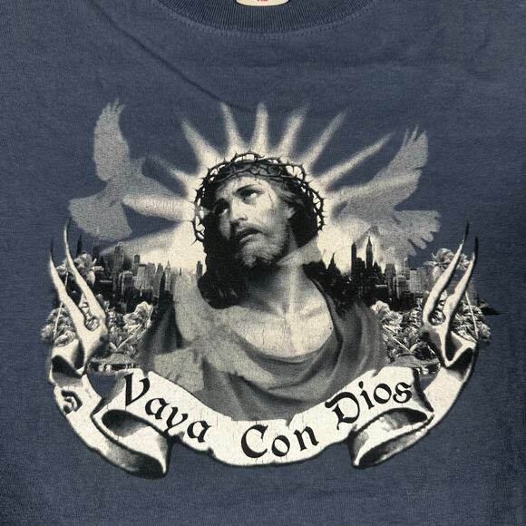 Vintage Jesus Vaya Con Dios "Go With God" Size XL Christian Spanish T-Shirt - Picture 3 of 6